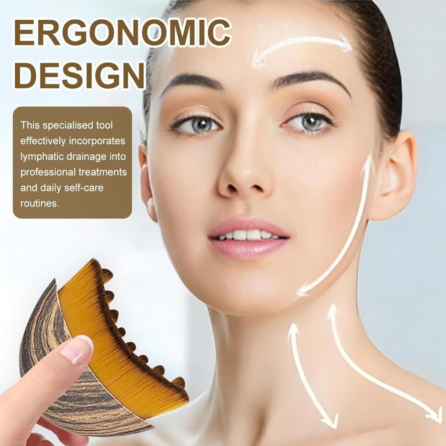 Lymphatic Contour Face Brush, Contour Face Brush for Lymphatic Drainage, Chin & Jawline Sculpting (1PCS)