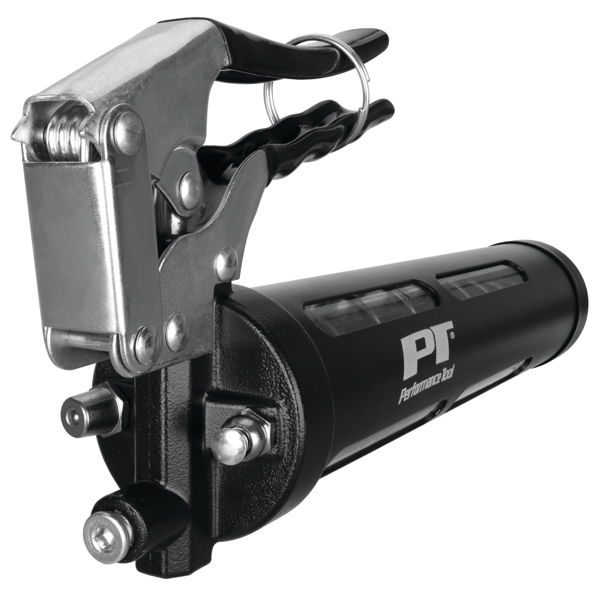 Performance Tool W54294 Clear View Pistol Action Manual Grease Gun with 12-Inch Wipe Hose and Coupler