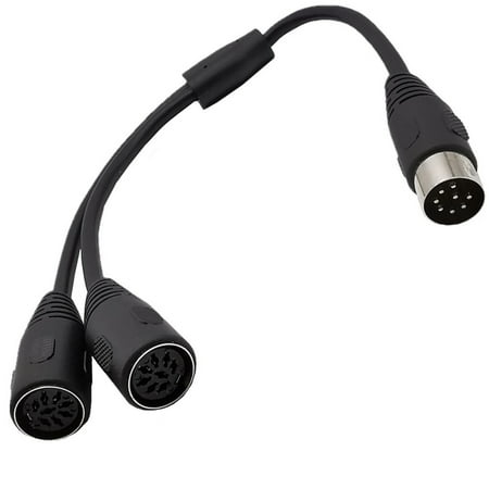 RYUJNDK Large Size Splitter Cable 8 Pin DIN 1 Male to 2 Female Y Adapter Cable for Surround Sound Systems