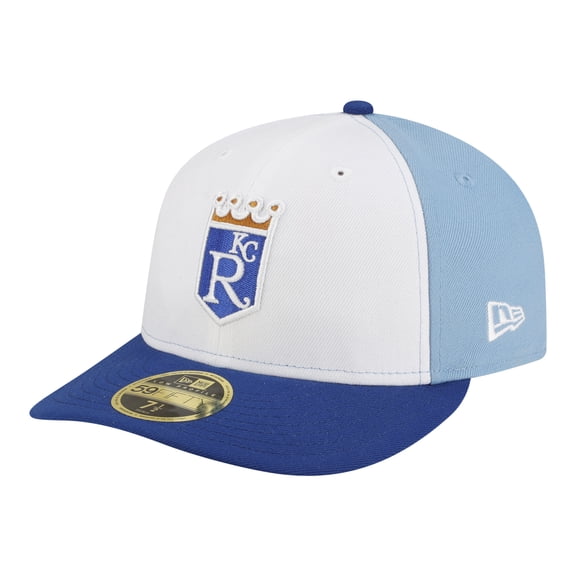 Men's New Era White/Blue Kansas City Royals Authentic Collection On-Field Low Profile 59FIFTY Fitted Hat