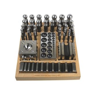 15-Piece Dapping Punch Set With Magnetic Balls - Jewelry Making & Metal Forming Tools (Chrome Finish)