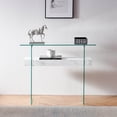 thumbnail image 2 of Ivinta Narrow Glass Console Table with Storage Modern Sofa Table,Entryway Table, 2 of 5