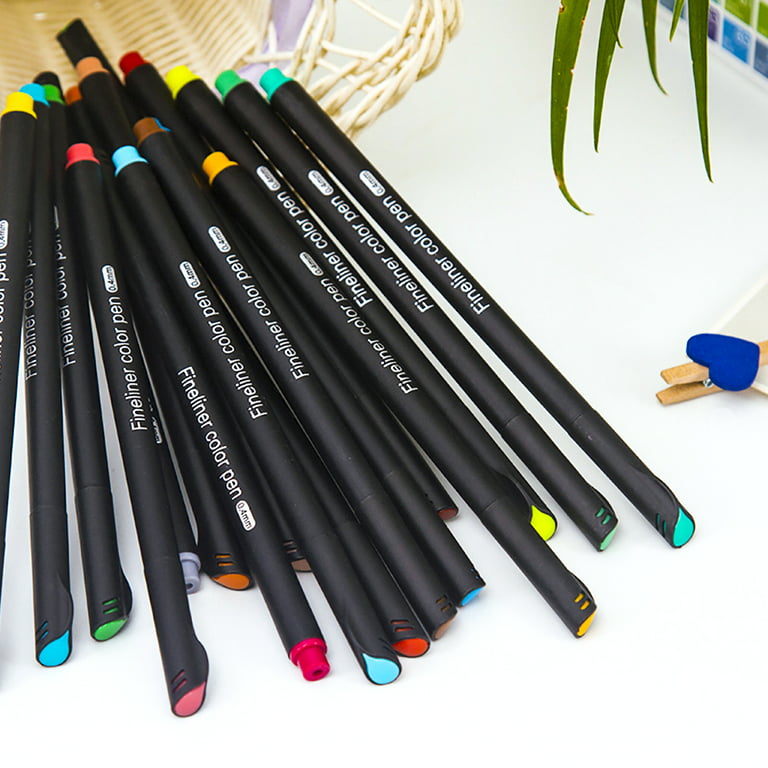 24 Colors Fineliner Pens 0.4mm Fine Tip Marker Drawing Color Pens Set for  Planner Writing