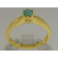 thumbnail image 3 of LBG British Made 18k Yellow Gold Natural Emerald Womens Engagement Ring - 33 size options - Size 12, 3 of 7