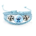 thumbnail image 5 of Pulsera de cuero de pareja de dibujos animados de Disney, brazalete de Lilo y Stich azul de piedras preciosas de tiempo, joyería versátil de moda Retro para niñas, 5 of 5