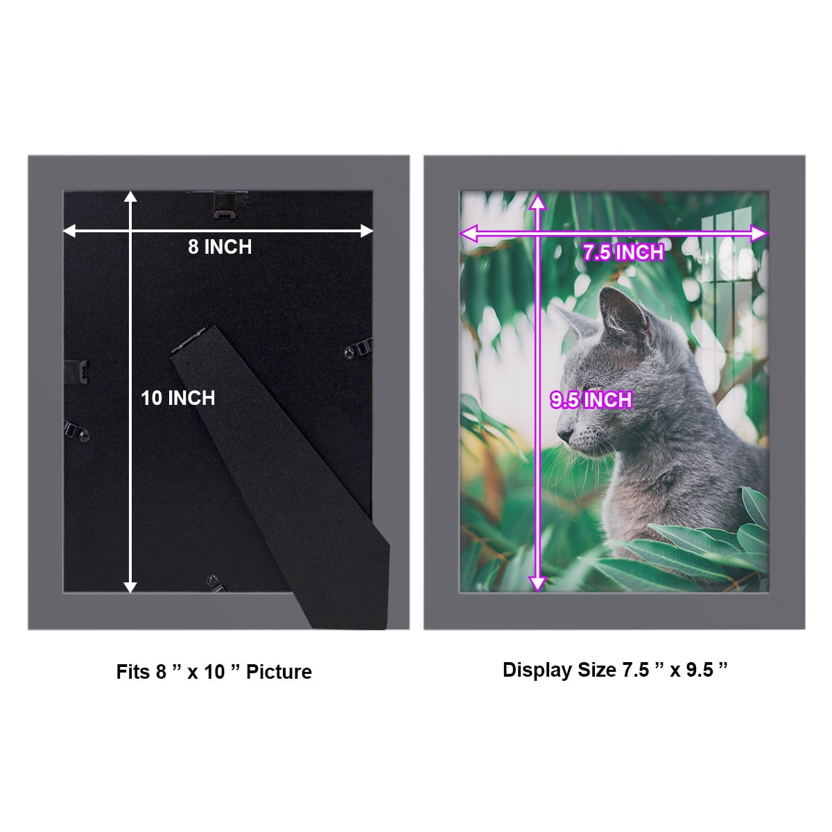 Modern 8 in. x 10 in. Grey Picture Frame (Set of 4)