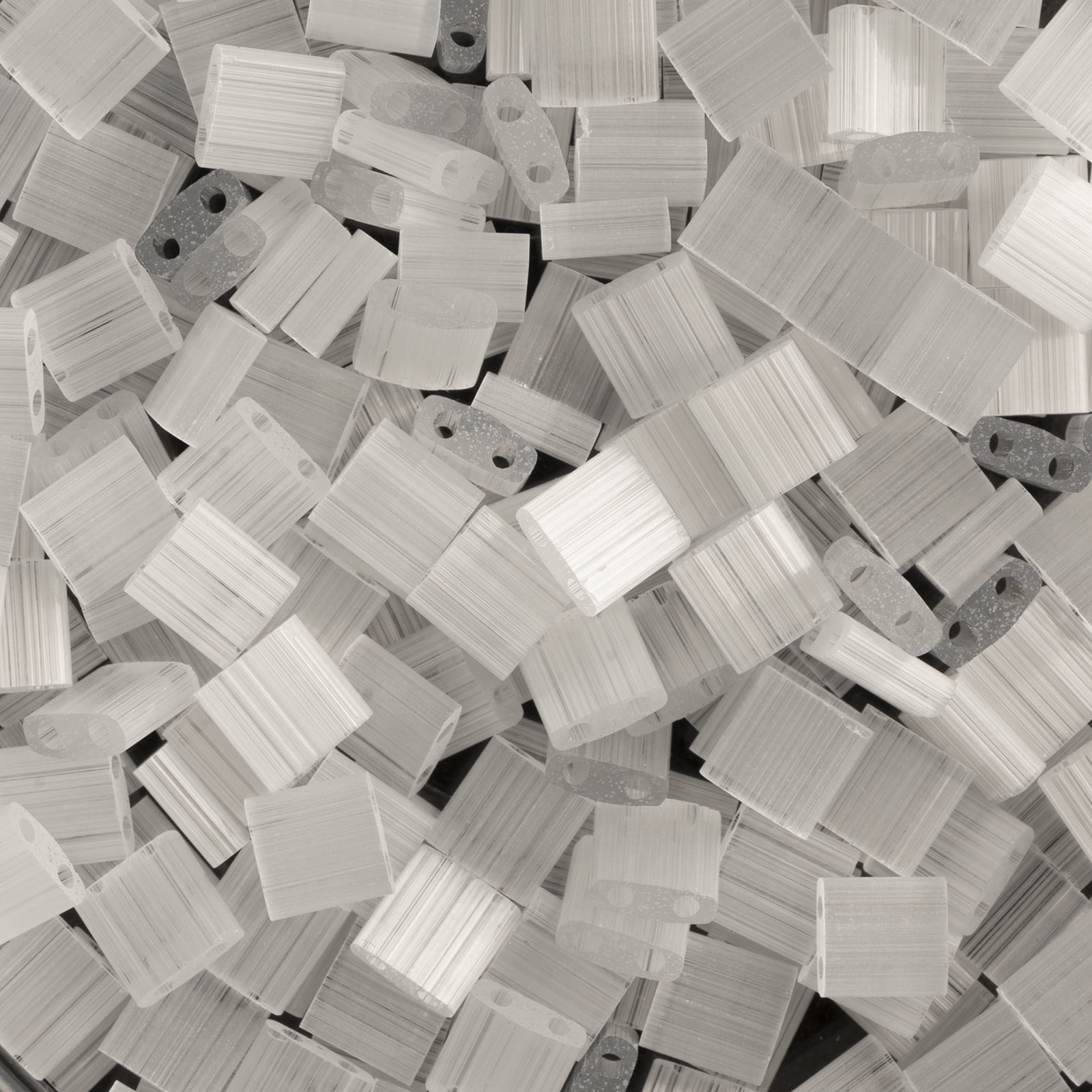 Miyuki 5x5mm TL-37 White Transparent Tila Glass Square Beads 50 Grams