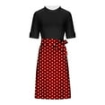 thumbnail image 6 of SMihono Womens Summer Dresses 2025 Casual Short Sleeve Sundress Beach Vacation Polka Dot Print Splicing Short Dresses Red L, 6 of 6