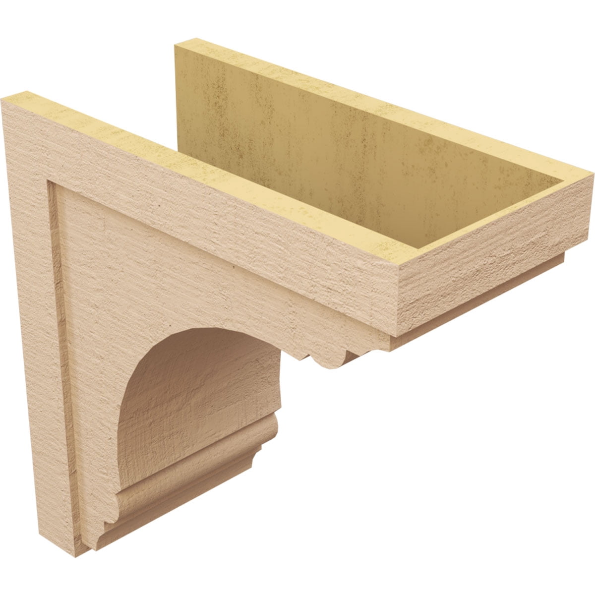 12"W x 24"D x 24"H Classic Warren Rough Cedar Woodgrain TimberThane Corbel, Primed Tan