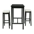 thumbnail image 3 of Linon Claridge Black and White Faux Leather 3-Piece Bar Height Tavern Set with Chairs, 3 of 5