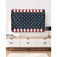 thumbnail image 3 of Outdoor TV Cover 60 to 65 Inch Weatherproof, Blue Vintage Star Patriotic Waterproof TV Screen Protector for Outside Decor with Zipper and Pocket 58"L x 37"H , Red White Striped, 3 of 7