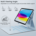 thumbnail image 5 of KVTVOU Keyboard Case for iPad A16 11 inch 2025 / 10th Generation 10.9 inch 2022, Detachable Wireless Keyboard Cover with Pencil Holder for iPad 11/10th Gen, Blue, 5 of 9