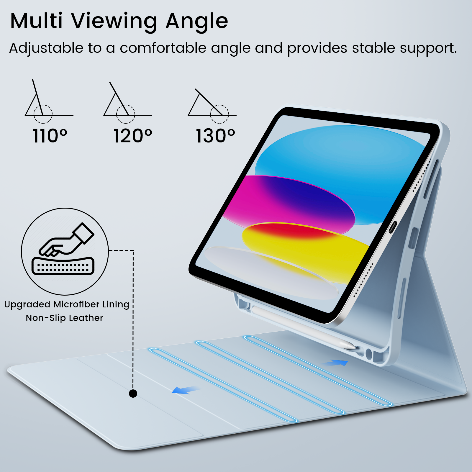 DWPSG iPad Keyboard Case 11th/10th Gen, Blue photo 7