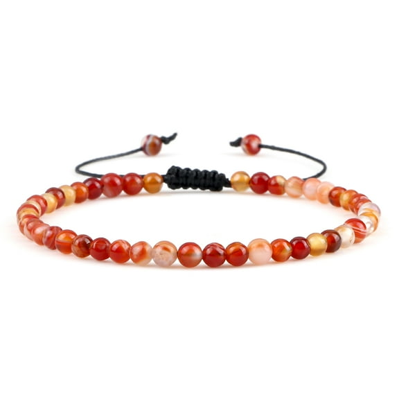 Adjustable Natural Stone Mini 4mm Agate Beads Bracelets for Women Men Charm Colorful Braided Elastic Bracelet Yoga Jewelry Gifts