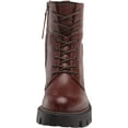 thumbnail image 2 of Sam Edelman Garret Dark Brown Leather Lace Up Moto Platform Combat Ankle Boot (10.5, Dark Brown), 2 of 8