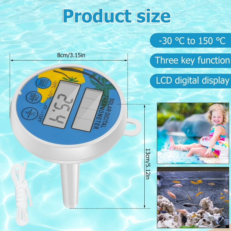 Digital solar-powered pool thermometer