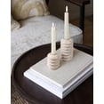 thumbnail image 3 of Travertine Candlestick Holders, Set of 2 Natural Stone Candle Holder Decorative Candle Stands for Wedding, Dinning, Party, Table Centerpieces, Fits 3/4'' Thick Candles (Cream White), 3 of 3