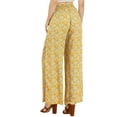 thumbnail image 3 of INSPIRE CHIC Women's Boho Tassel Drawstring High Split Paisley Wide Leg Pants XL Yellow, 3 of 6