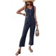 thumbnail image 3 of Elegantes de Verano para Mujer, Sin Mangas, con Cuello en U, Informales, de Pierna y Pantalones Largos 2025, Azul Marino, Talla XL, 3 of 9