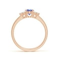 thumbnail image 2 of ANGARA Natural Solitaire Oval Tanzanite and Diamond Promise Ring in 14K Rose Gold for Women (Size-7x5mm) | December Birthstone, Birthday, Anniversary, Jewelry Gift for Women | Natural Tanzanite Ring, 2 of 9