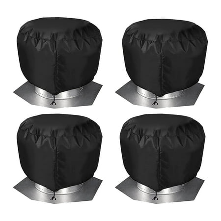 

4Pcs Roof Vent Cover House Roof Turbine Hoods Canvas 20Inch X 20Inch Black