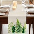 thumbnail image 3 of Table Runners 72 Inches Long Dress Scarves, Spring Leaves Farmhouse Kitchen/Dining Table Runner, Coffee Tablerunners, Pastoral Garden Botanical Rustic Burlap 14x72 Inch, 3 of 9