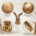 thumbnail image 3 of Gold Resin Easter Bunny Table Decor Thinking Rabbit Figurine Spring Home Centerpiece Statue for Shelf Mantel Living Room Entryway gold bunny figurine, 3 of 6
