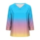 thumbnail image 5 of Xuyuer Women's Holiday Floral Print V-Neck 3/4 Sleeve Casual Loose Shirt, 5 of 5