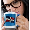 thumbnail image 2 of 3drose, Flag of Dominican Republic on a Flag Pole with Blue Sky, 11oz Two-tone Blue Mug, 2 of 6