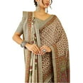 thumbnail image 3 of Accessorize Kingdom Womens Grey Pashmina Paisley Print Saree with Matching Shawl, 3 of 4