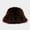 Brown, variant on Women Fluffy Bucket Hat Warm Winter Wide Brim Faux Fur Fashion Hat