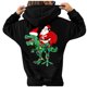 thumbnail image 1 of Mujer Otoño Invierno Navidad Color bloque dinosaurio linterna estampado cuello en V manga larga con capucha Tops pulóver blusa Fridja FKASFK3390, 1 of 4