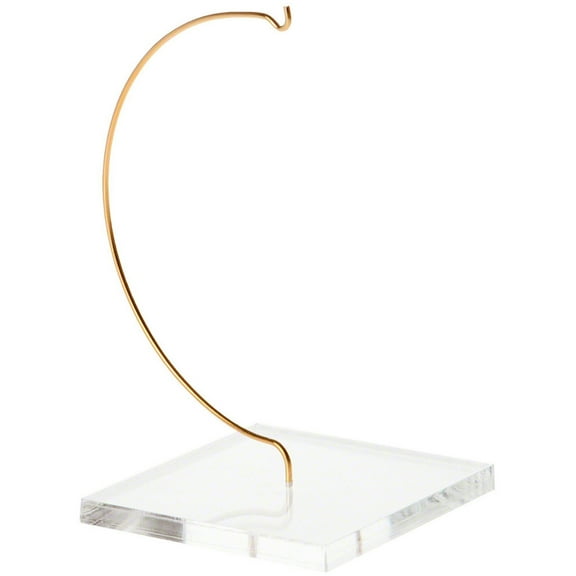 Plymor Wire Ornament Hanger Display with 4" Clear Acrylic Thick Square Base, 7" H