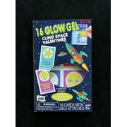 Mello Smello Valentine's Day Glow Gel Cling Space Valentine Kiddie Cards, 16CT