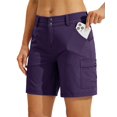 thumbnail image 1 of Pantalones cortos Willit para mujer, golf y senderismo, cargo, de secado rápido, pantalones cortos deportivos casuales de verano con bolsillos de 7 pulgadas, morado 18, 1 of 7