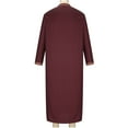thumbnail image 4 of Dagegui Muslim Robe for Men Arab Long Sleeve Kaftan Islamic Arabic Thobe Ramadan Middle Islamic Cloth Shirt Gown Savings Clearance Deals Wine,3XL, 4 of 8