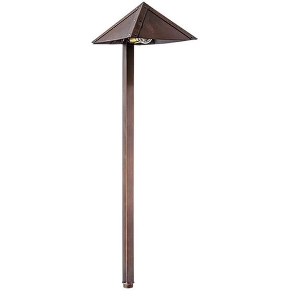 Dabmar Lighting LV45-L3-30K-ABZ 12V G4 LED 3W 30K Cast Brass Pyramid Path Light, Antique Bronze