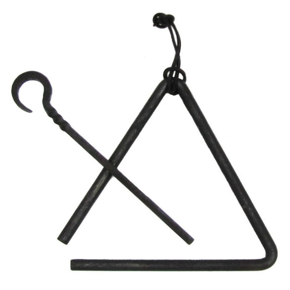 Old Iron Cowboy Western DINNER TRIANGLE Calling Bell Cast Iron Rustic Barn Decor