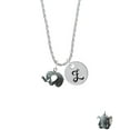 thumbnail image 2 of Delight Jewelry Resin Grey Elephant Silvertone Script Initial Disc - Z - Charm Necklace, 20"+3", 2 of 4
