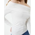 thumbnail image 5 of Shoulder Off T-Shirt Long Sleeve Viscose Fabric Slim Fit, 5 of 6