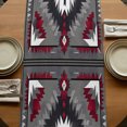 thumbnail image 5 of Boho Red Grey Table Runner 70 Inches Long, Cotton Linen Table Runner Dresser Scarf, Geometric Southwestern Retro Ethnic Fabric Tablerunners for Dining Coffee Tables Wedding Holiday Party 13"x70", 5 of 9