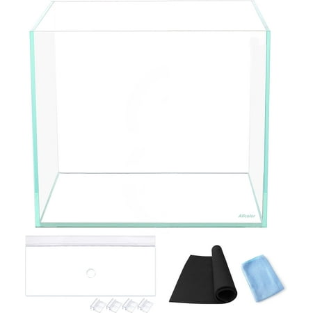 Ultra Clear Rimless Aquarium Tank 2-22 gallons Low Iron Glass (4.6Gal - Top Glass Canopy)