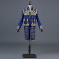 thumbnail image 2 of Elegant Men's Embroidered Tuxedo Set Blue Red Black White | Formal 2-Piece Suit with Gold Trim & Fringe | Regular Fit Floral Blazer Jacket Waistcoat Pants for Wedding Prom, 2 of 7