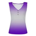 thumbnail image 4 of Fznquz Women Tank Top Button up Sleeveless Ribbed Purple Active V Neck Gradient Casual Womens Tank Tops Maxi, 4 of 5