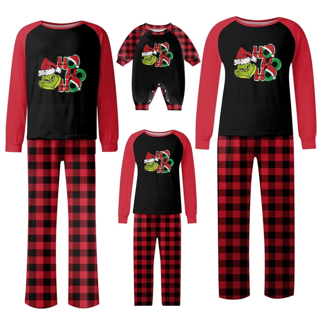 Pijamas navideños a juego Grinch - TKing Fashion 2024 Nuevos conjuntos de pijamas navideños familiares a juego Grinch, pijamas navideños navideños para parejas, adultos y niños, Mujer XXXL