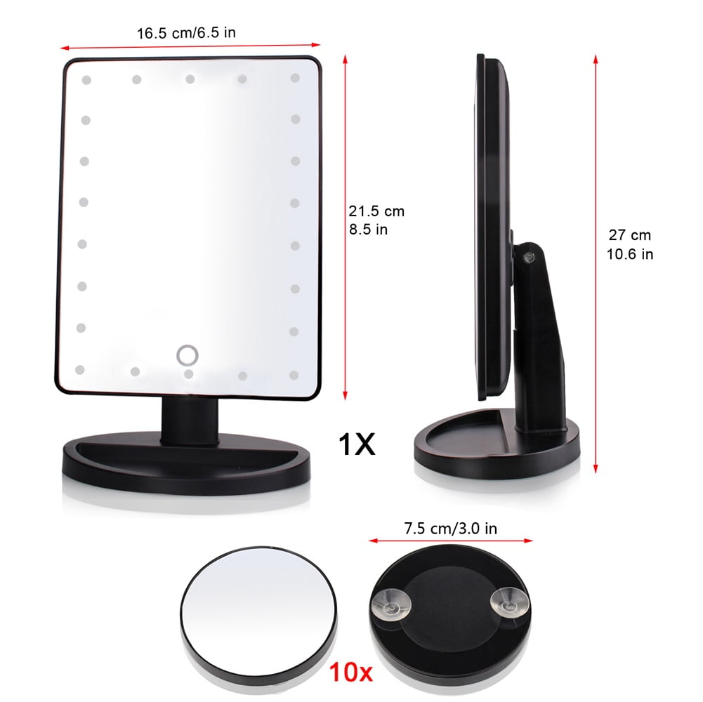 Lowestbest Girls LED Make Up Mirror, Smart Touch Screen LED Makeup Mirror with 12 Light for Night, White Lowestbest Girls LED Make Up Mirror, Smart Touch Screen LED Makeup Mirror with 12 Light for Night, White