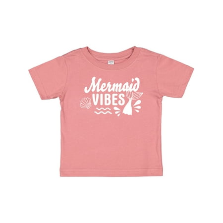 

Inktastic Mermaid Vibes with Tail and Seashell Gift Baby Girl T-Shirt