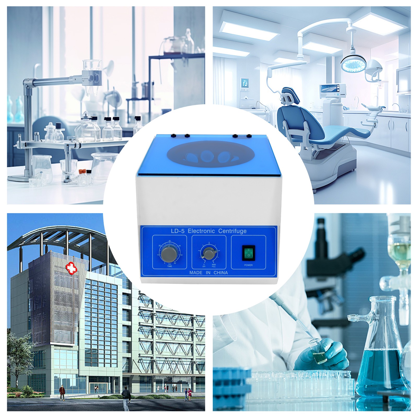 50ml x 8 Electric Centrifuge Lab Medical Benchtop Centrifugal Separator Machine