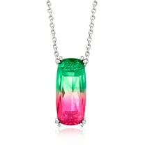 Ross-Simons 7.25 Carat Simulated Watermelon Tourmaline Pendant Necklace in Sterling Silver, Women's, Adult