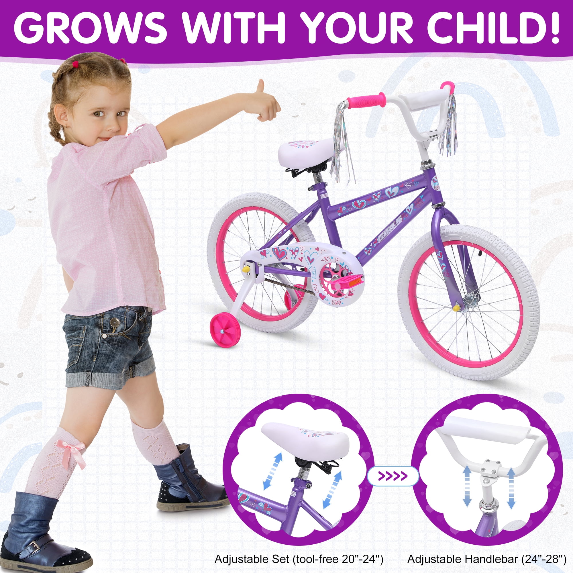 Vebreda Kids Bike 18 inch Bicycle for Girls Ages 6-12 Years Child